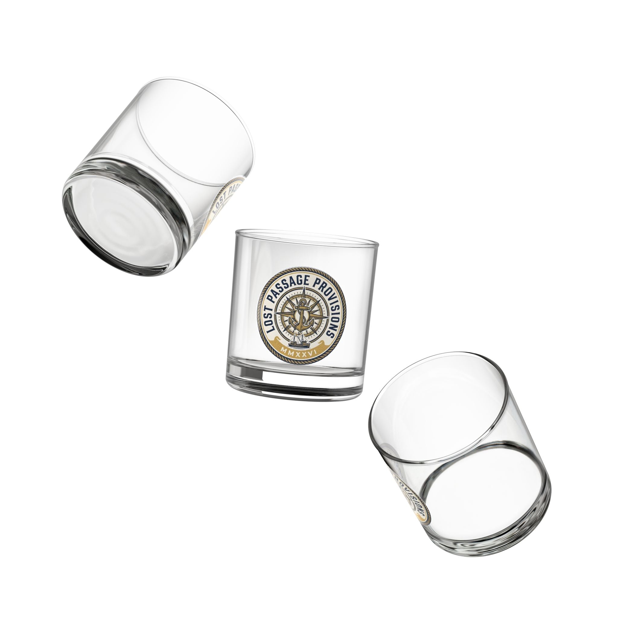 Lost Passage Provisions Rocks Glass - Nautical Seal 10oz