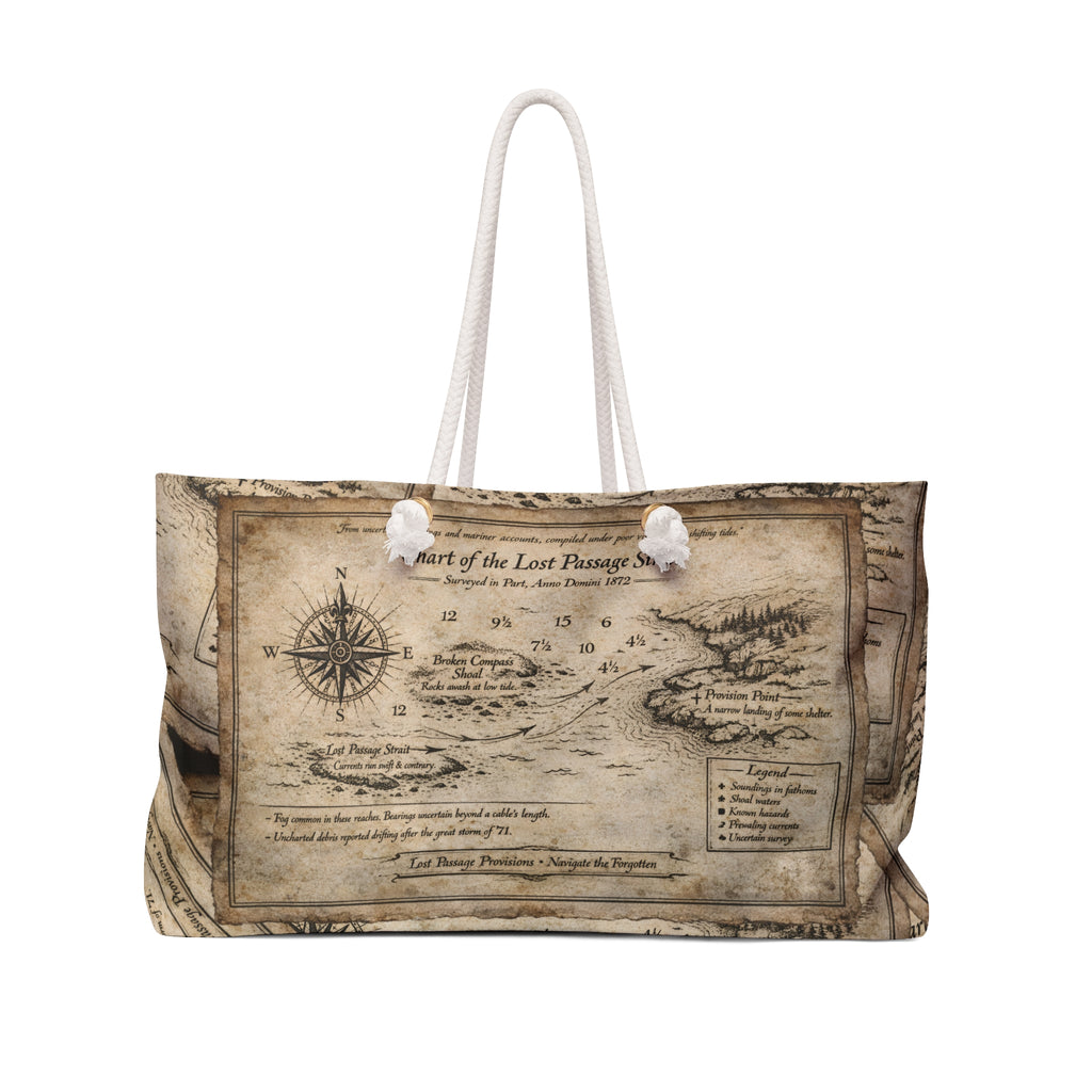 Vintage Map Weekender Bag - Nautical Travel Tote