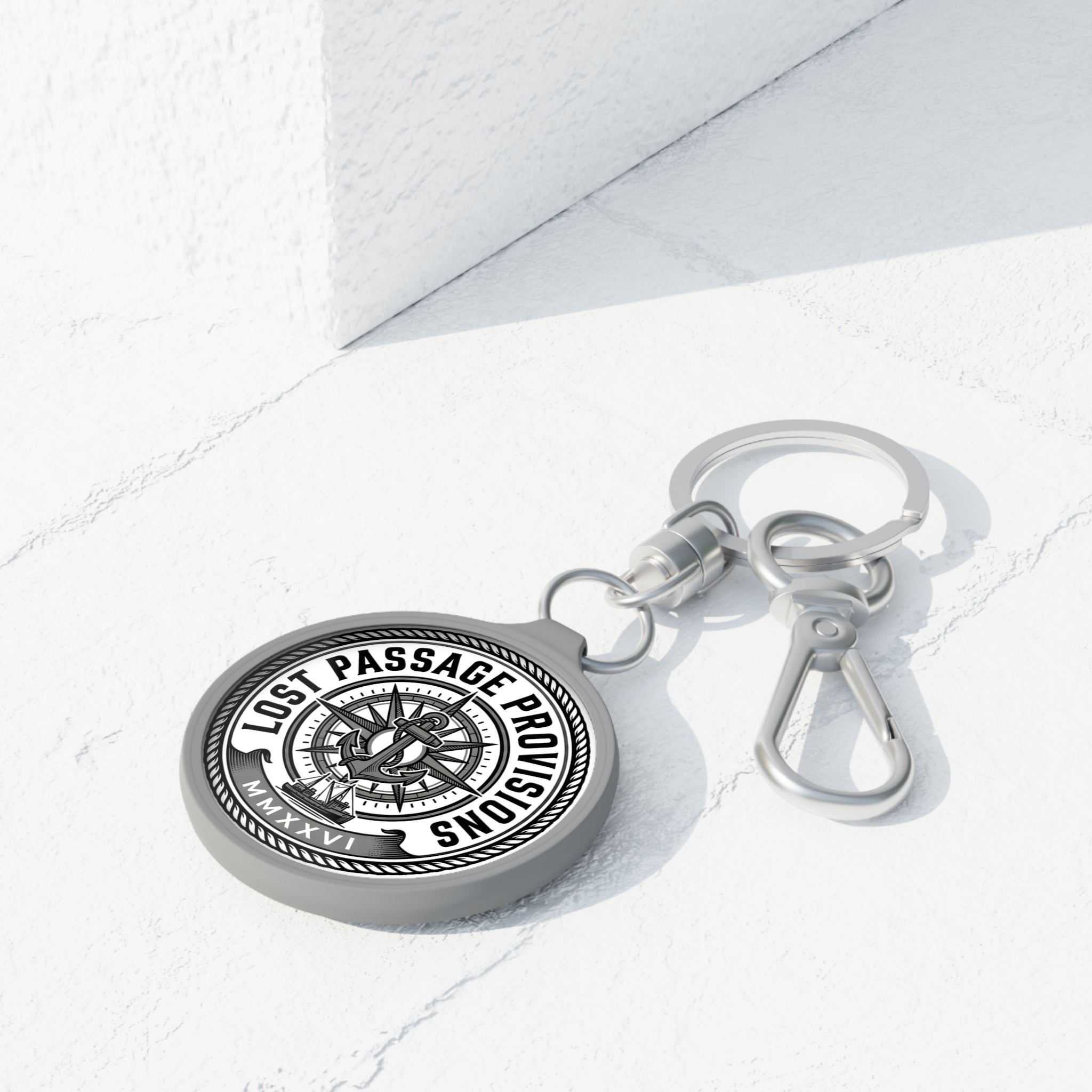 Nautical Anchor Keyring Tag - Lost Passage Provisions Metal Keychain