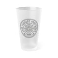 Frosted Pint Glass 16oz - Lost Passage Provisions Nautical Logo (Black/Grey)