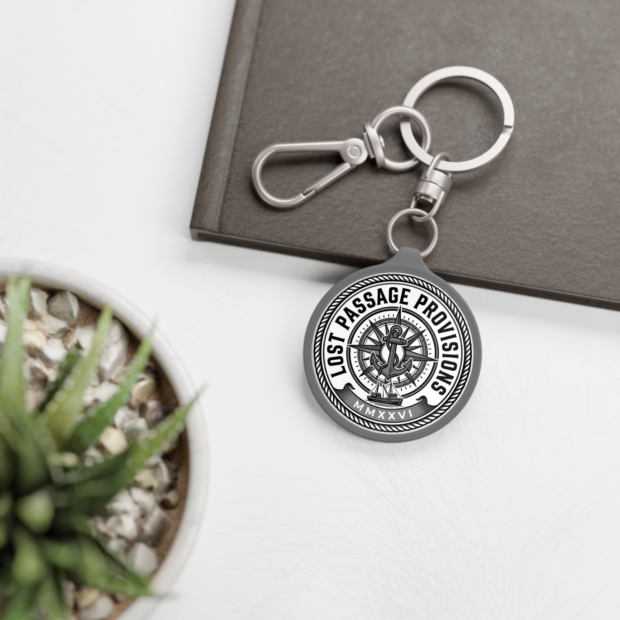 Nautical Anchor Keyring Tag - Lost Passage Provisions Metal Keychain