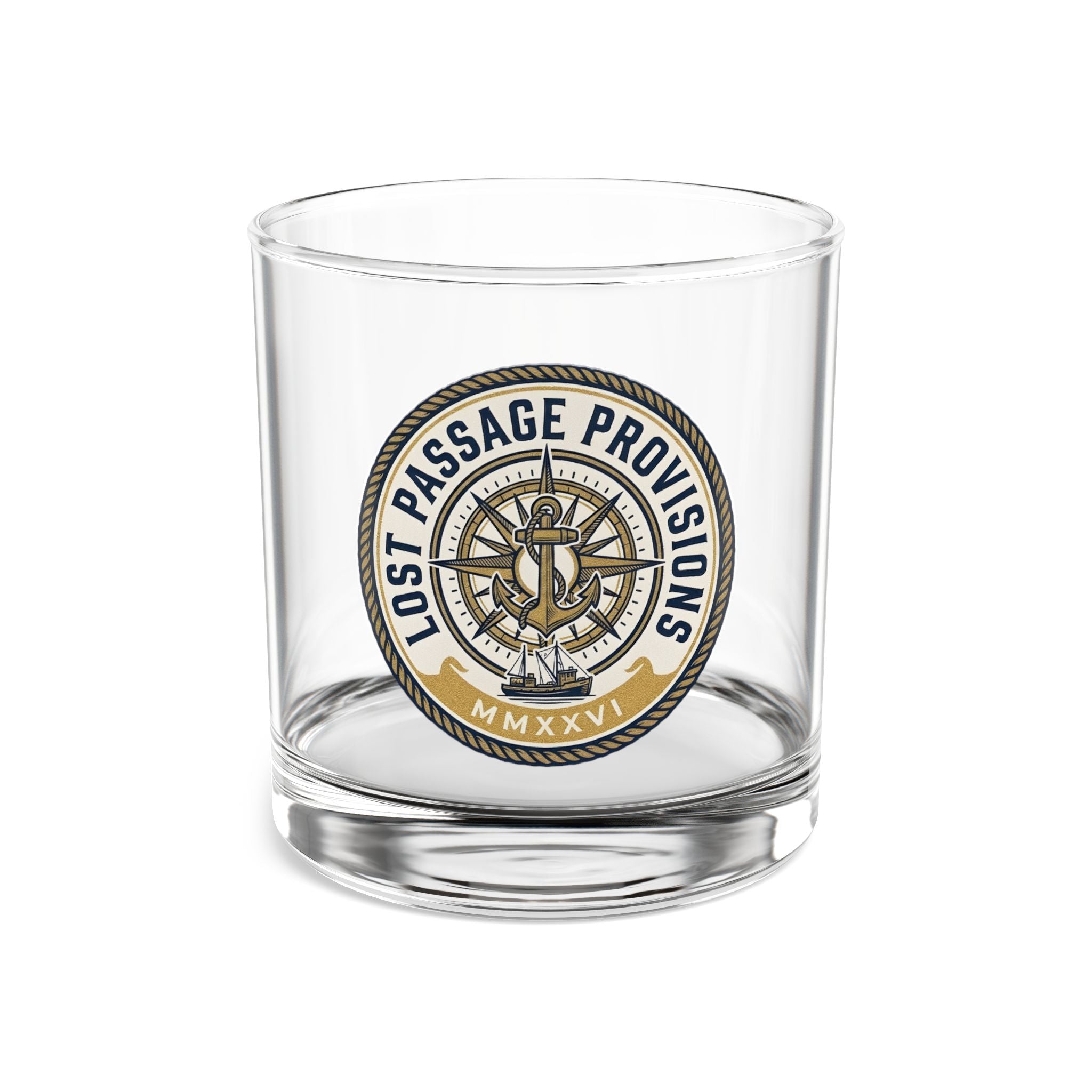 Lost Passage Provisions Rocks Glass - Nautical Seal 10oz