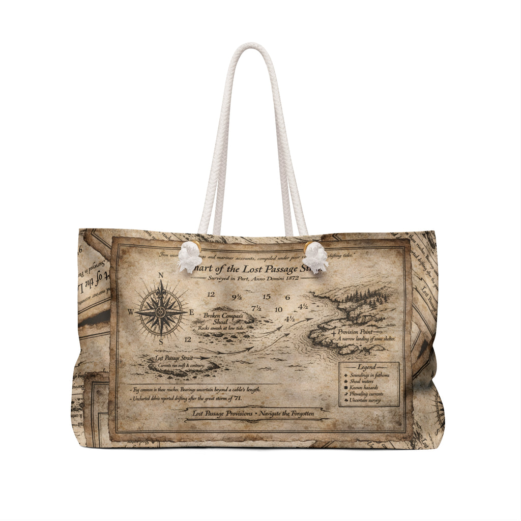 Vintage Map Weekender Bag - Nautical Travel Tote