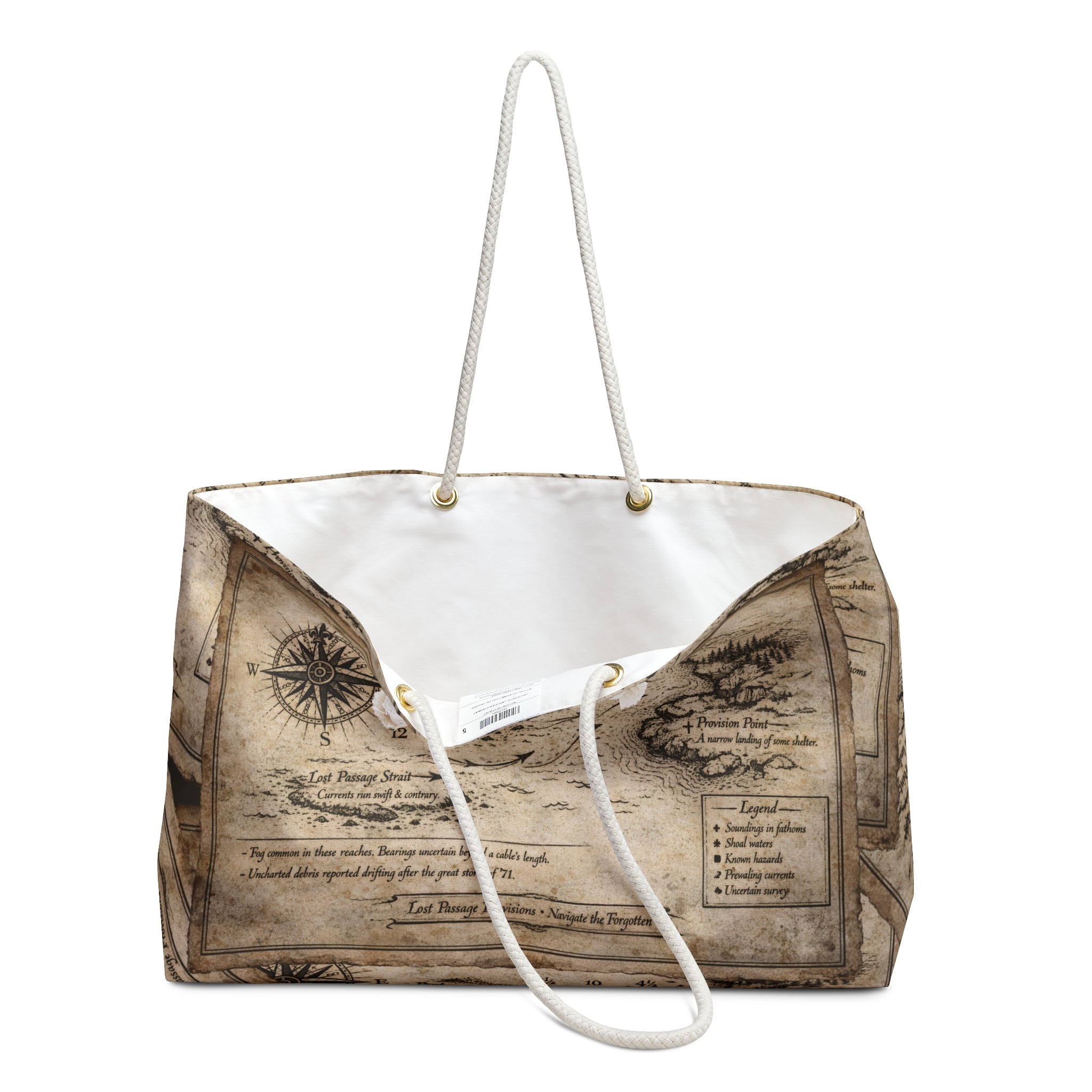 Vintage Map Weekender Bag - Nautical Travel Tote