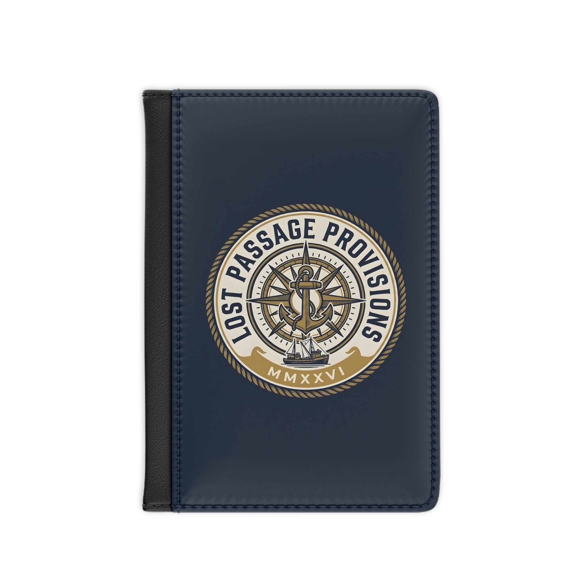 Nautical Compass Passport Cover - Lost Passage Provisions Leather Travel Wallet