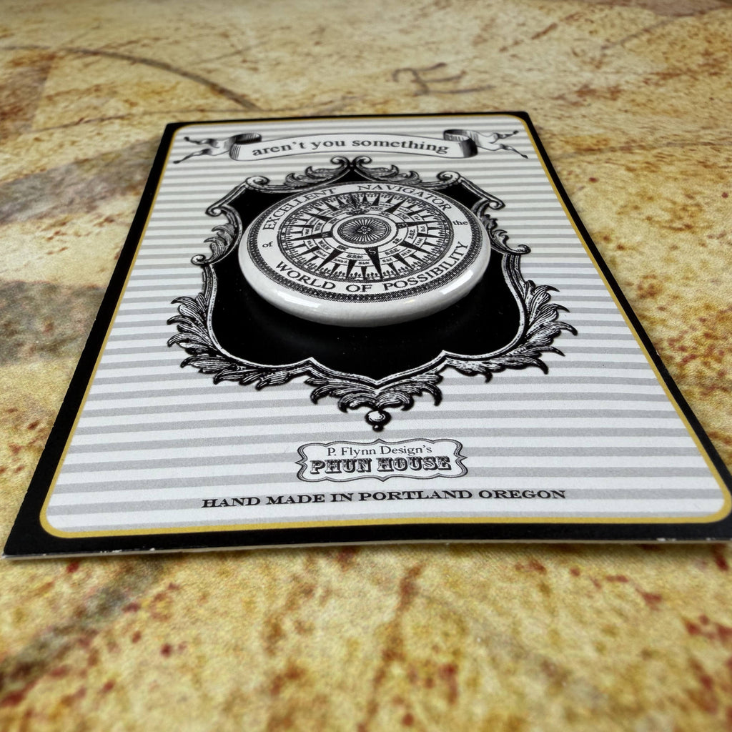 P. Flynn Design "Excellent Navigator" Compass Pin | Handmade in Portland, Oregon