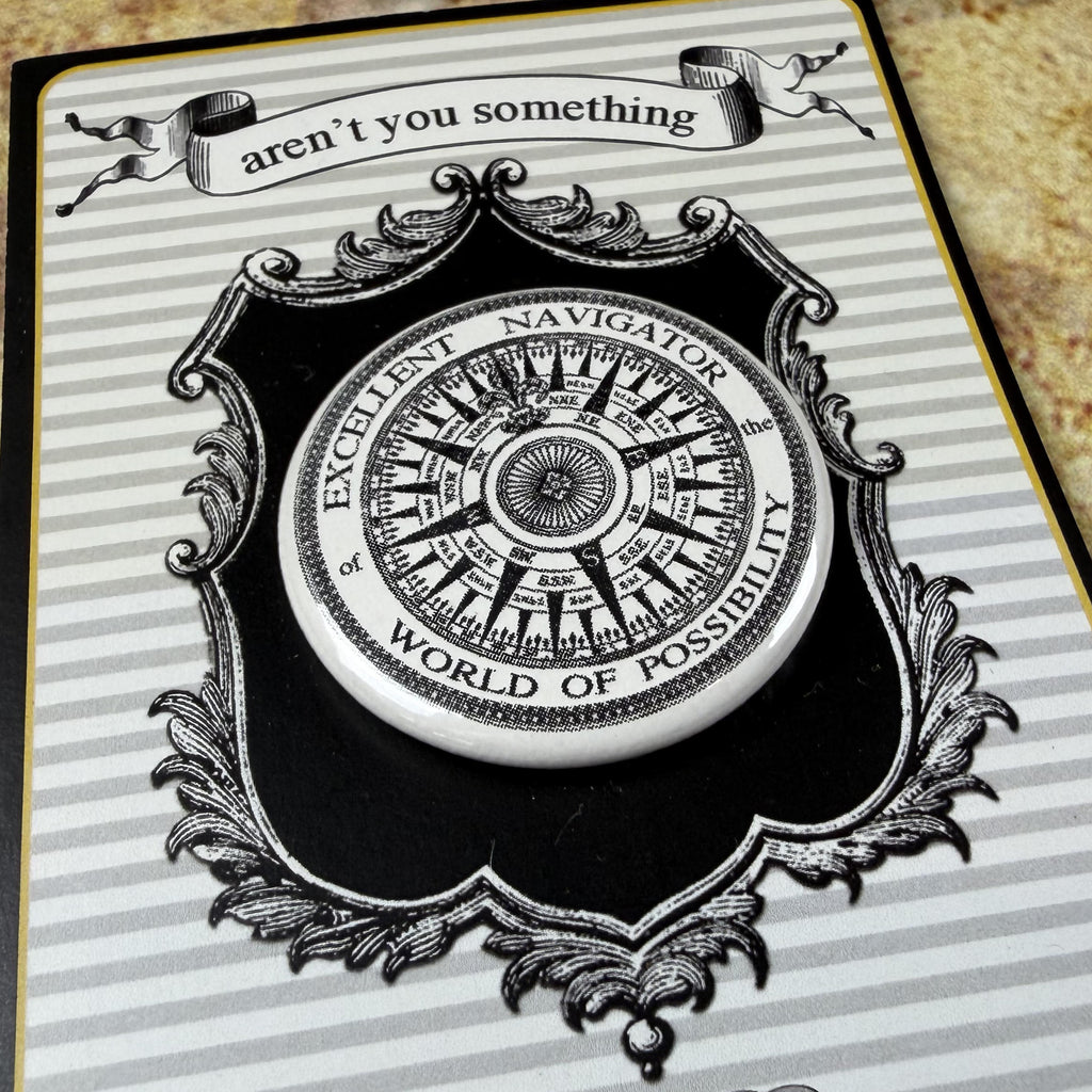 P. Flynn Design "Excellent Navigator" Compass Pin | Handmade in Portland, Oregon