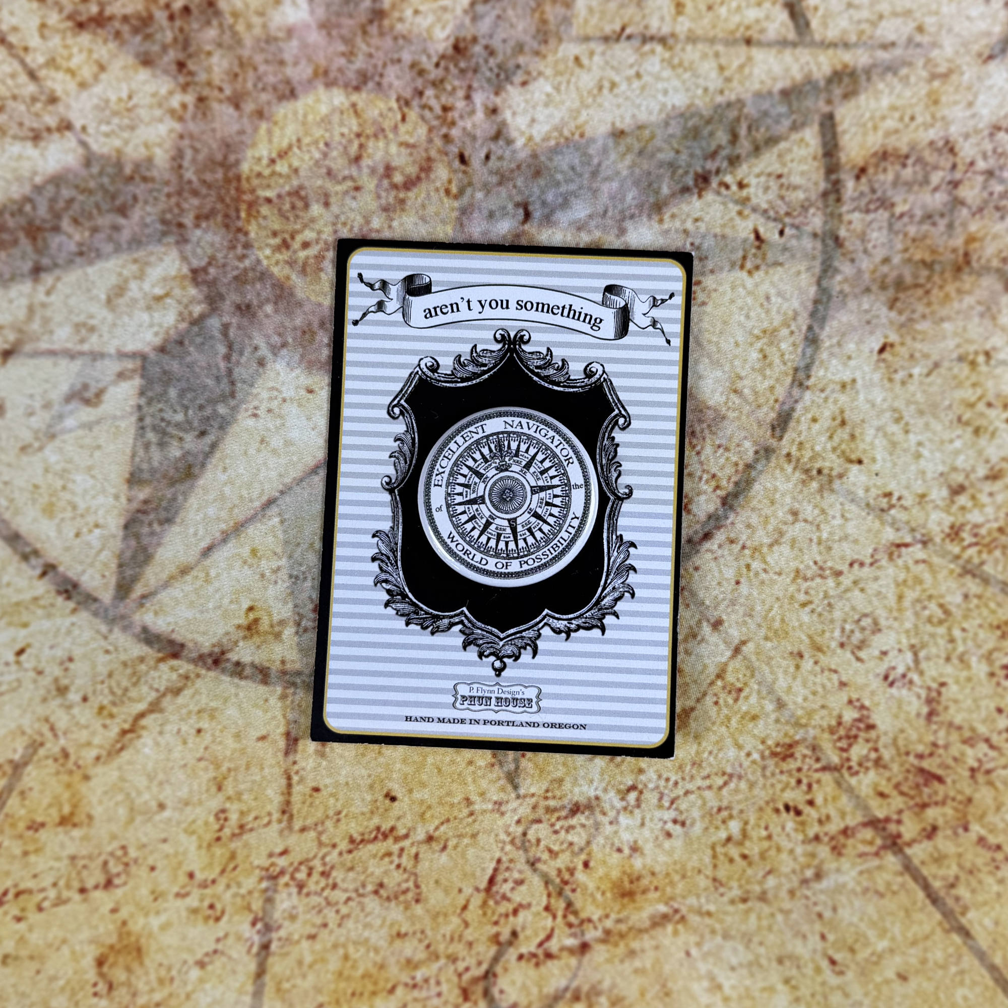 P. Flynn Design "Excellent Navigator" Compass Pin | Handmade in Portland, Oregon