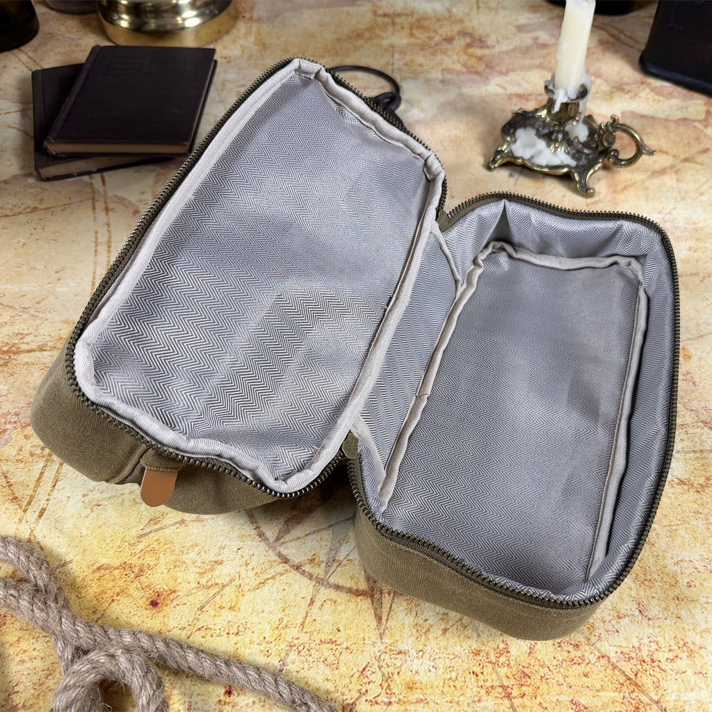 Brixton Traveller Dopp Kit Waxed Canvas Toiletry Bag | Olive Brown