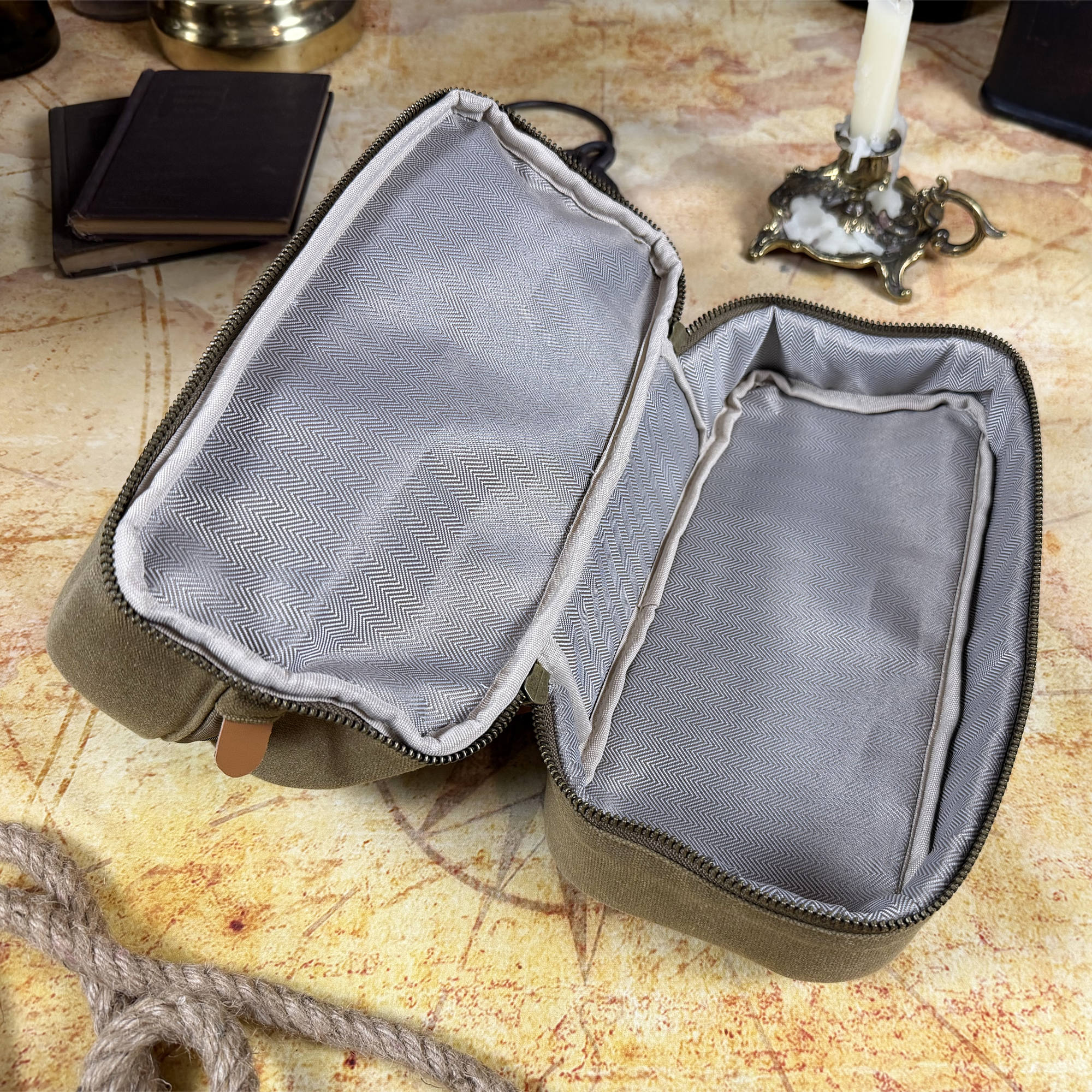 Brixton Traveller Dopp Kit Waxed Canvas Toiletry Bag | Olive Brown