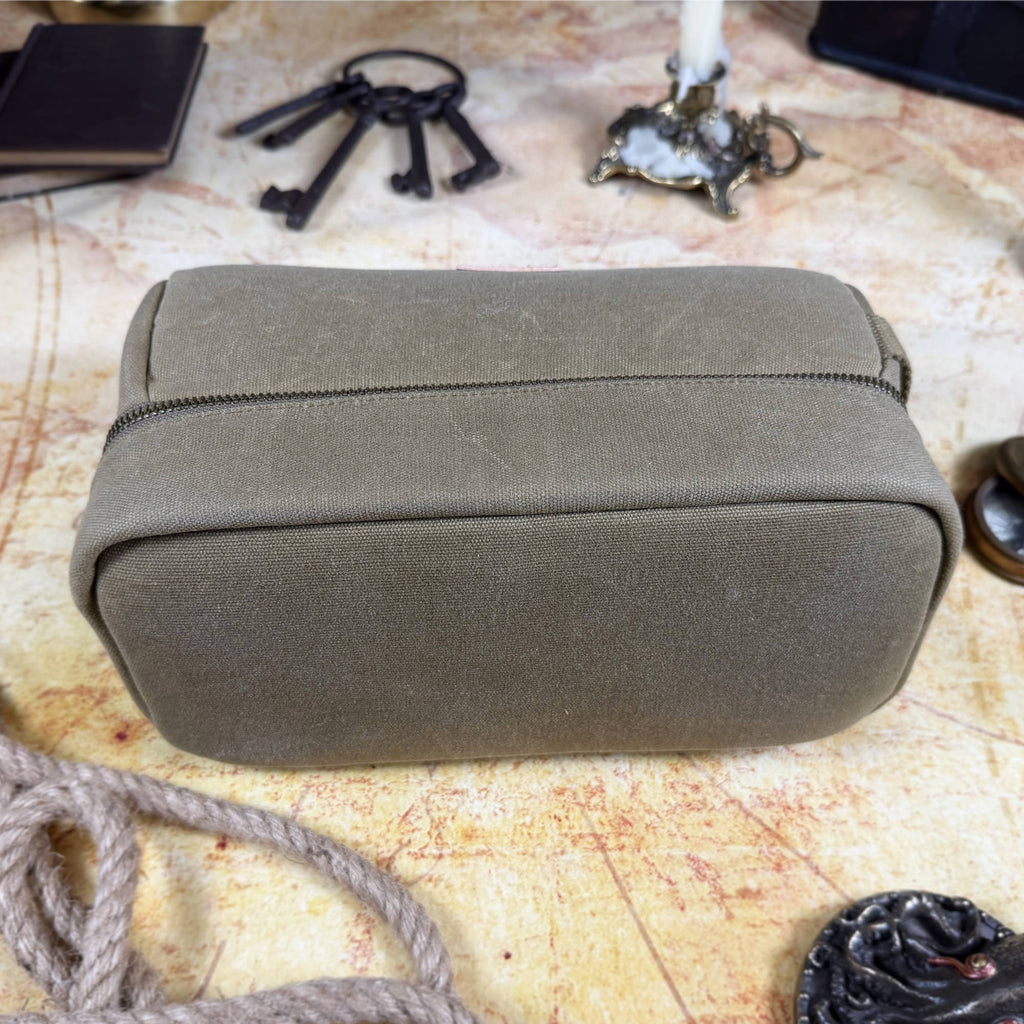 Brixton Traveller Dopp Kit Waxed Canvas Toiletry Bag | Olive Brown