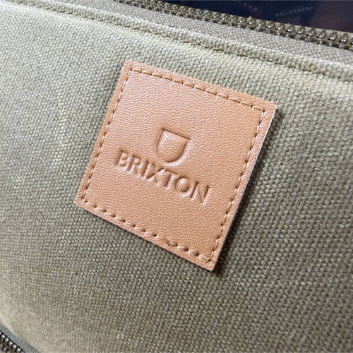 Brixton Traveller Dopp Kit Waxed Canvas Toiletry Bag | Olive Green/Brown