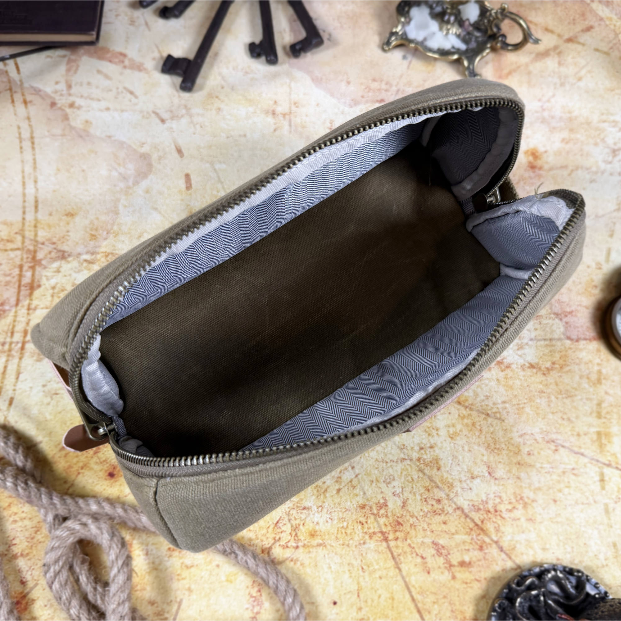 Brixton Traveller Dopp Kit Waxed Canvas Toiletry Bag | Olive Brown