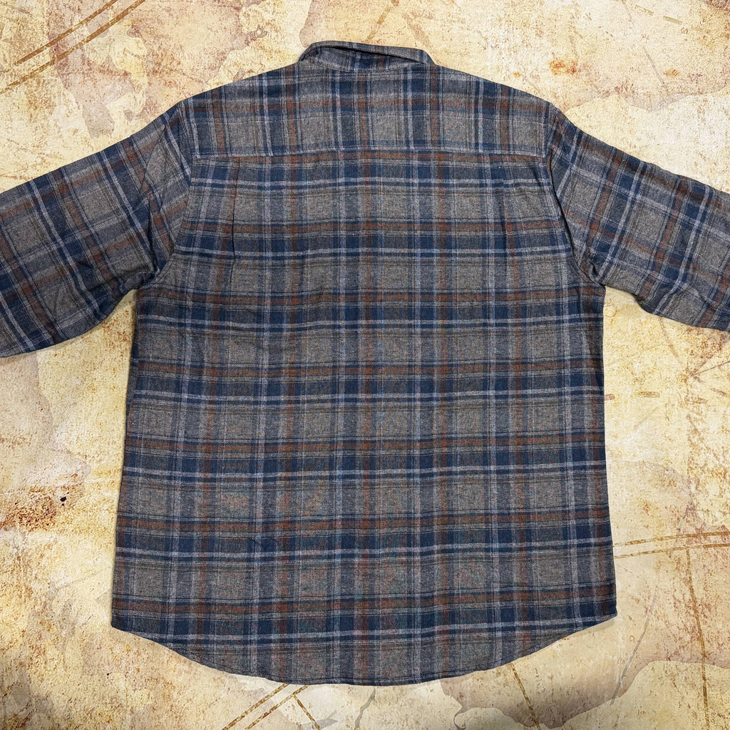 Weatherproof Vintage Brushed Plaid Flannel Shirt - Men's XL - Grey, Blue & Rust