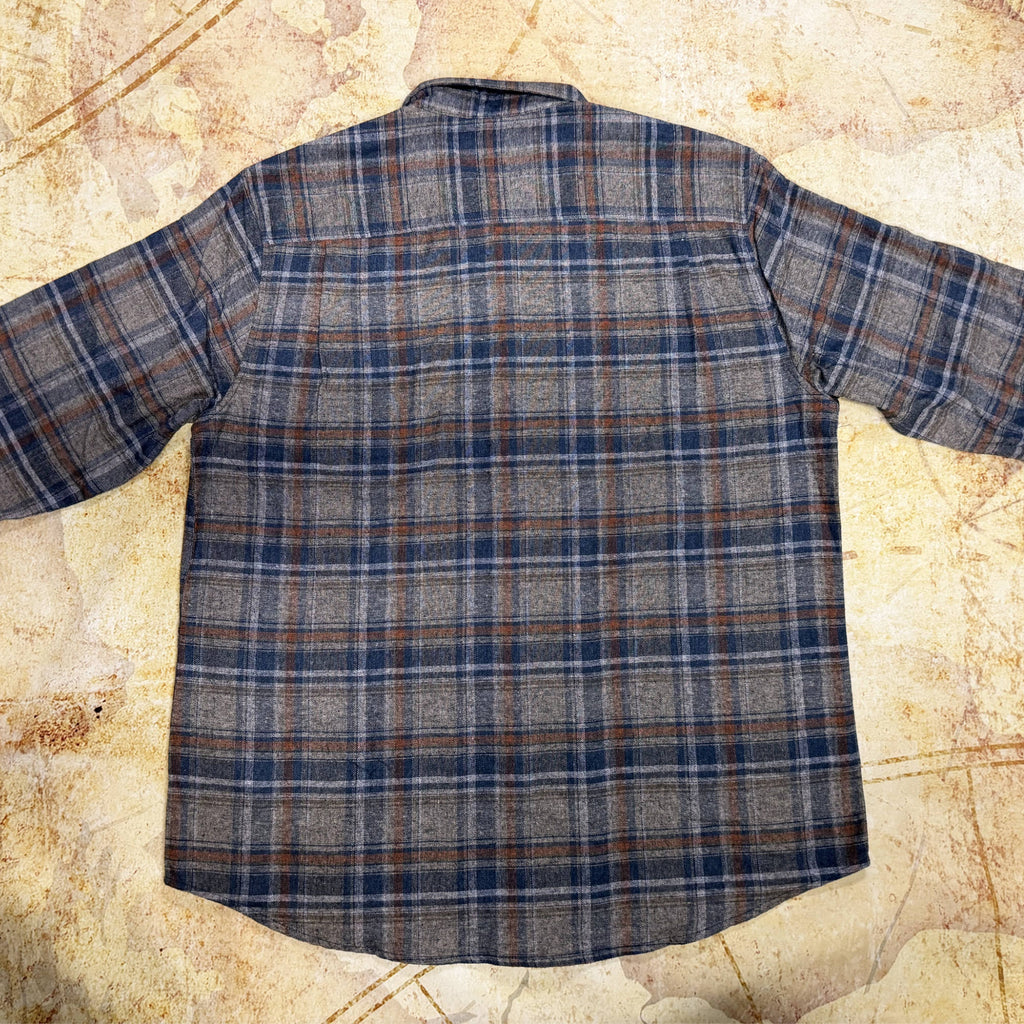 Weatherproof Vintage Brushed Plaid Flannel Shirt - Men's XL - Grey, Blue & Rust