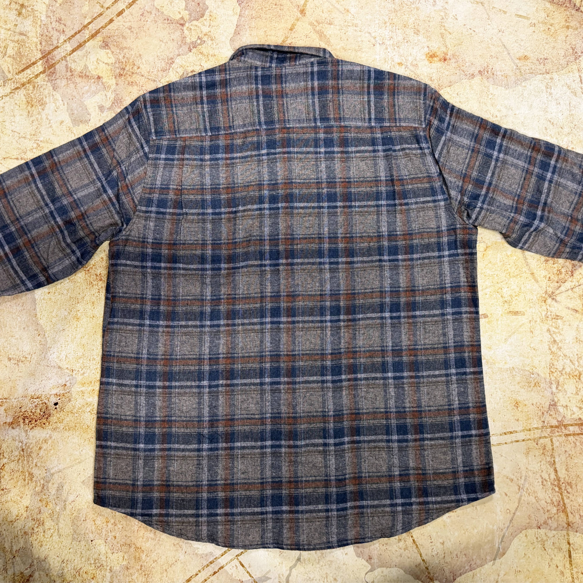 Weatherproof Vintage Brushed Plaid Flannel Shirt - Men's XL - Grey, Blue & Rust