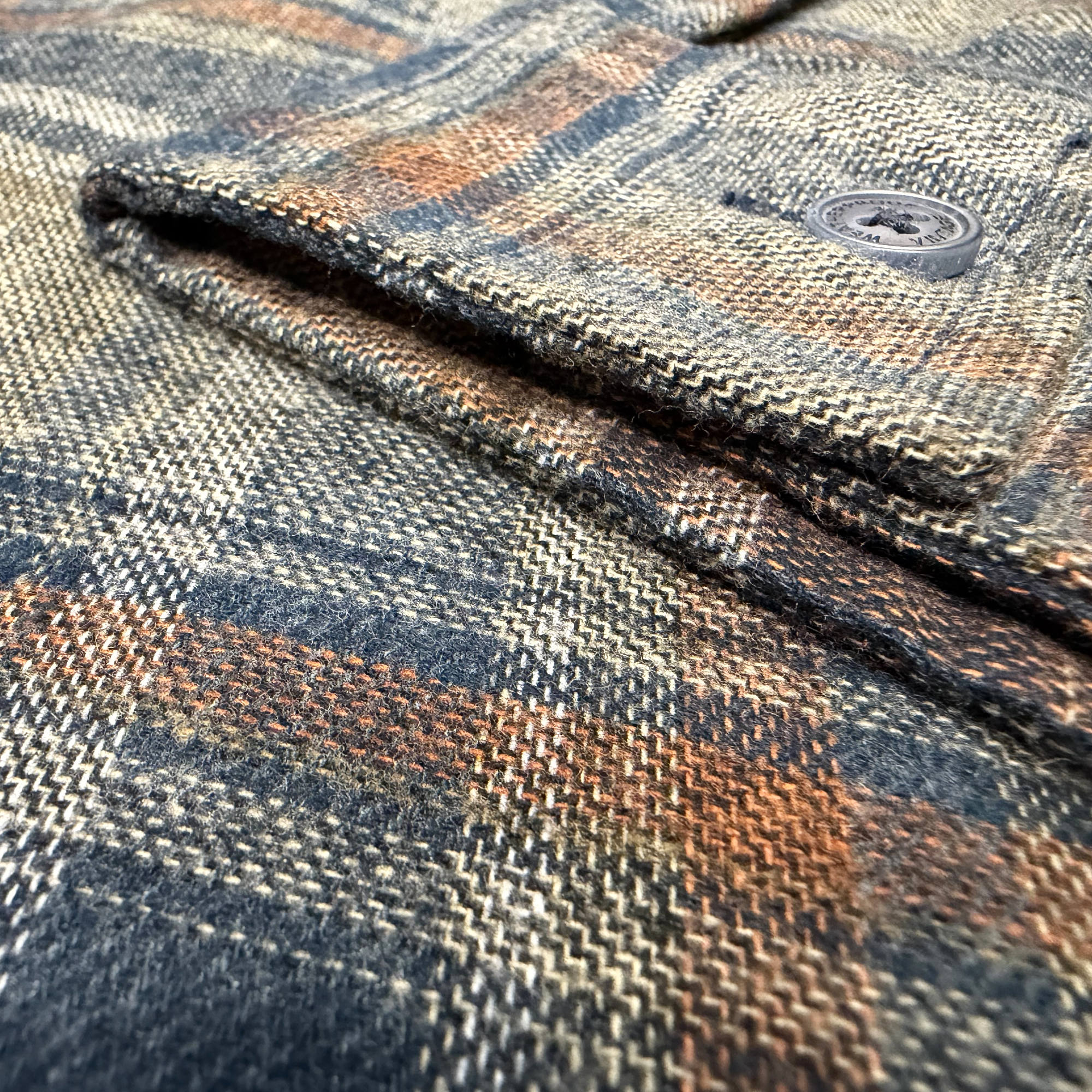 Weatherproof Vintage Brushed Plaid Flannel Shirt - Men's XL - Grey, Blue & Rust