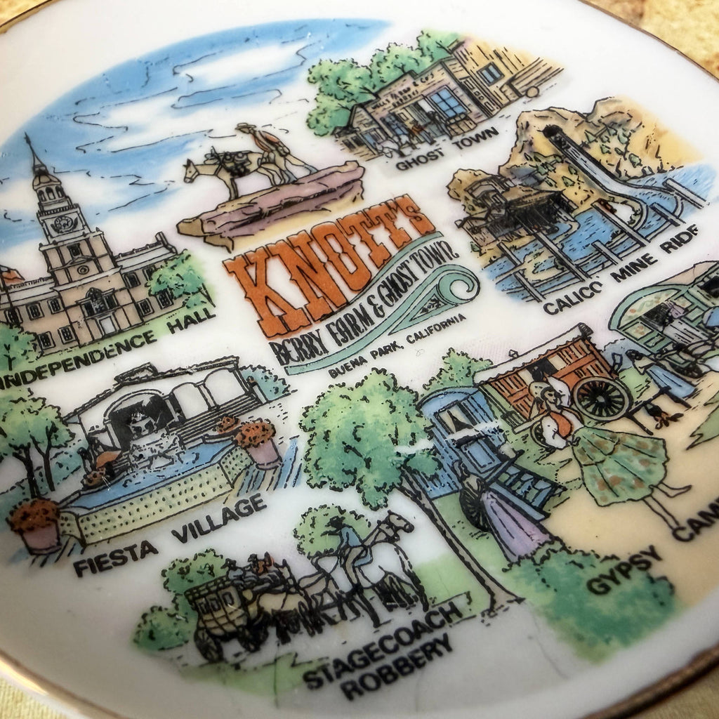 Knott's Berry Farm Souvenir Dish | Vintage Ghost Town Scenes