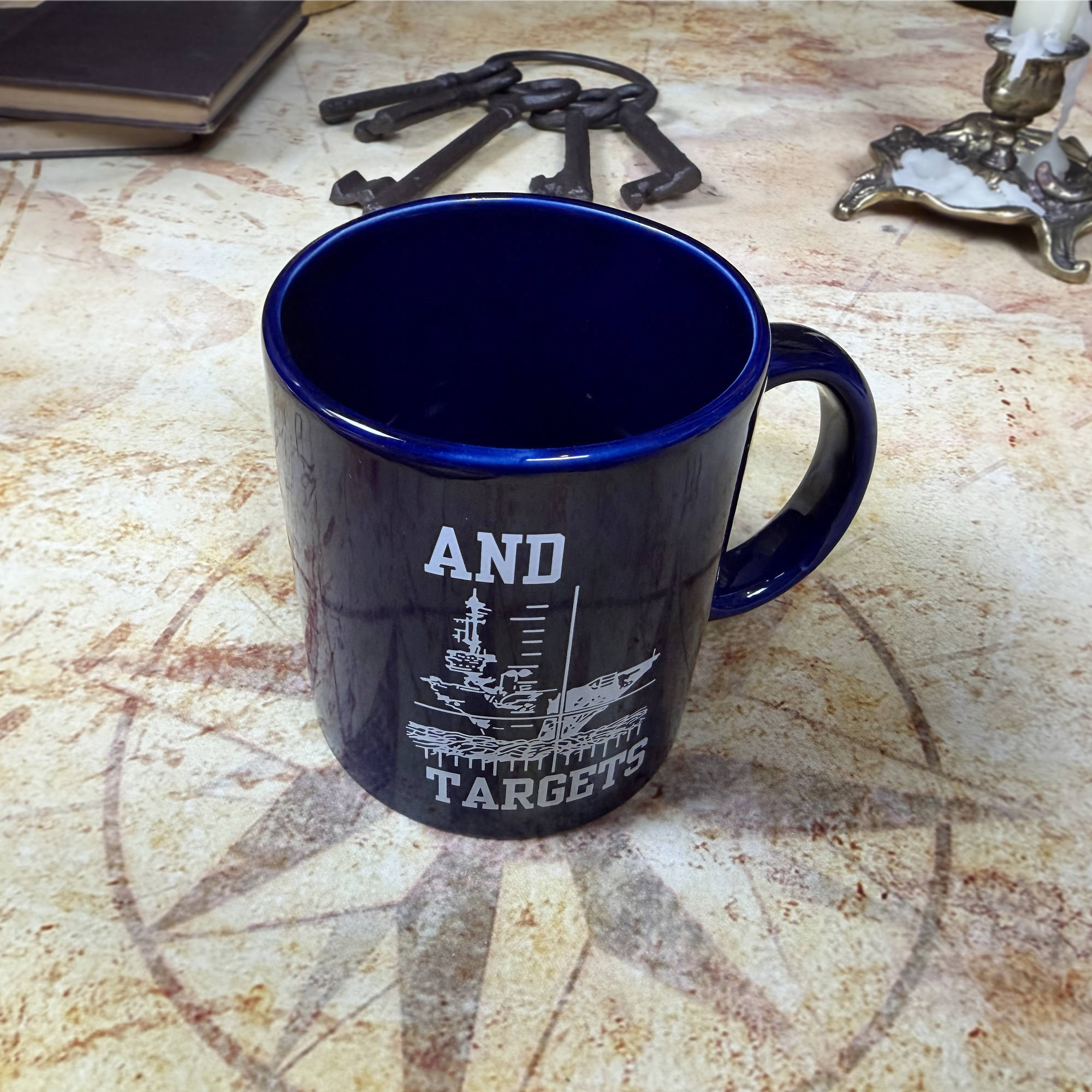 Vintage Navy Submarine Humor Coffee Mug | "Submarines and Targets" Ceramic Mug