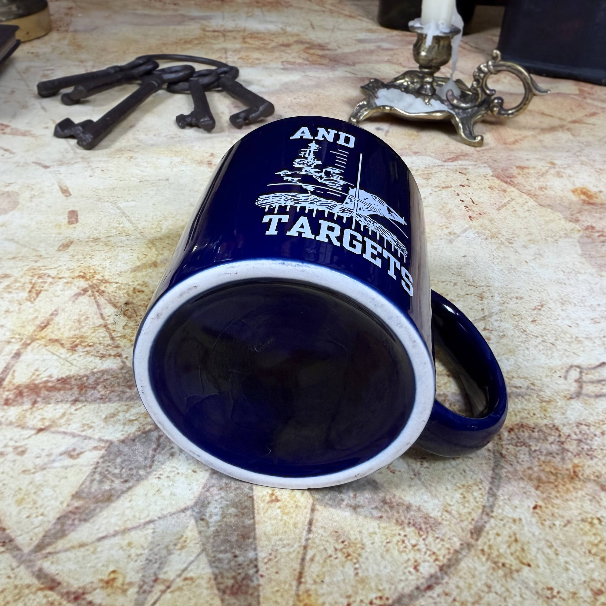 Vintage Navy Submarine Humor Coffee Mug | "Submarines and Targets" Ceramic Mug