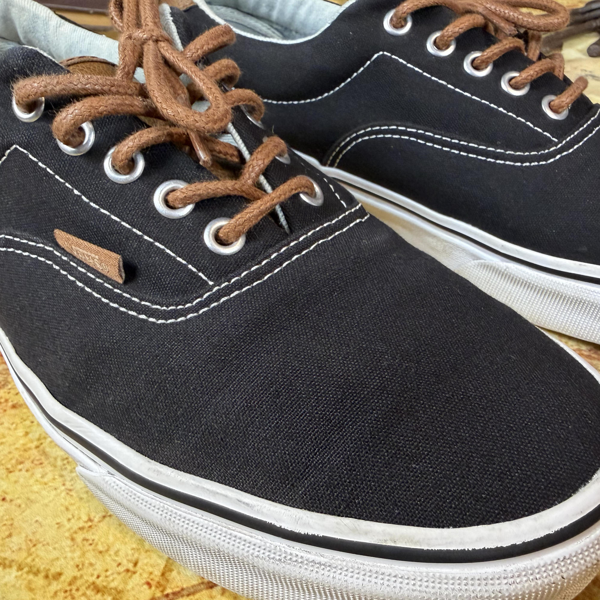 Vans Era 59 C&L - Black Canvas / Brown Leather - Men's Size 12