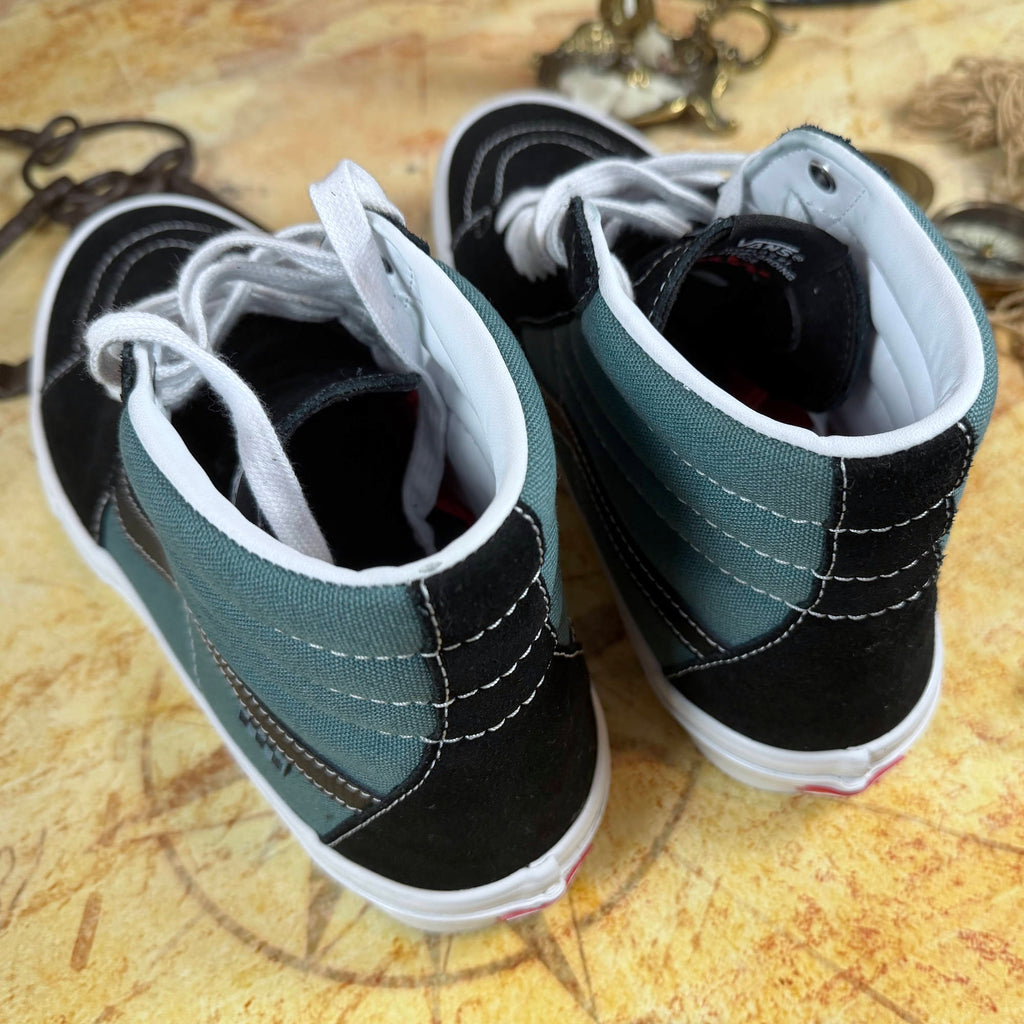 Vans Skate Sk8-Hi Pro Skateboarding - "Safari" Black/Teal - Men's 12