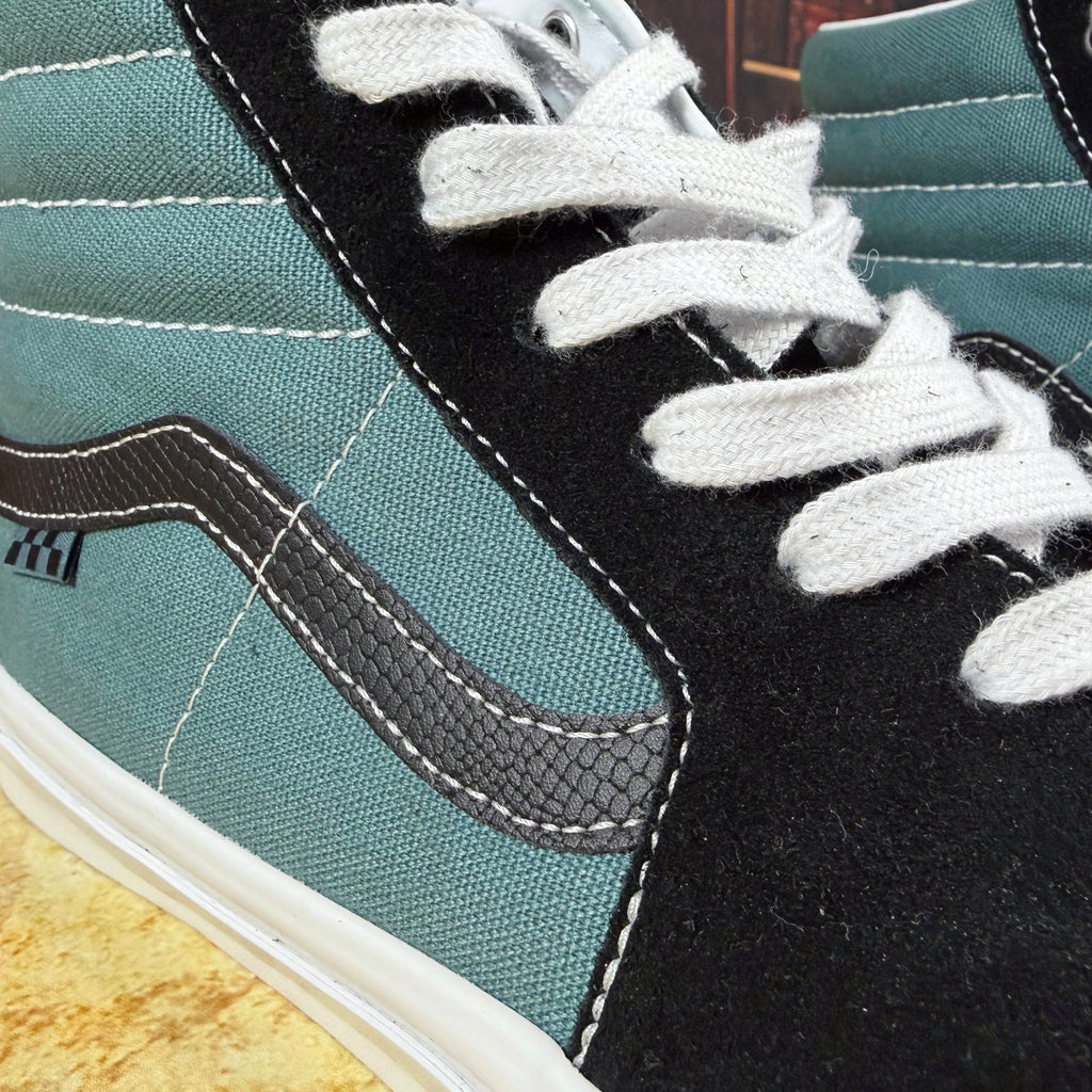 Vans Skate Sk8-Hi Pro Skateboarding - "Safari" Black/Teal - Men's 12