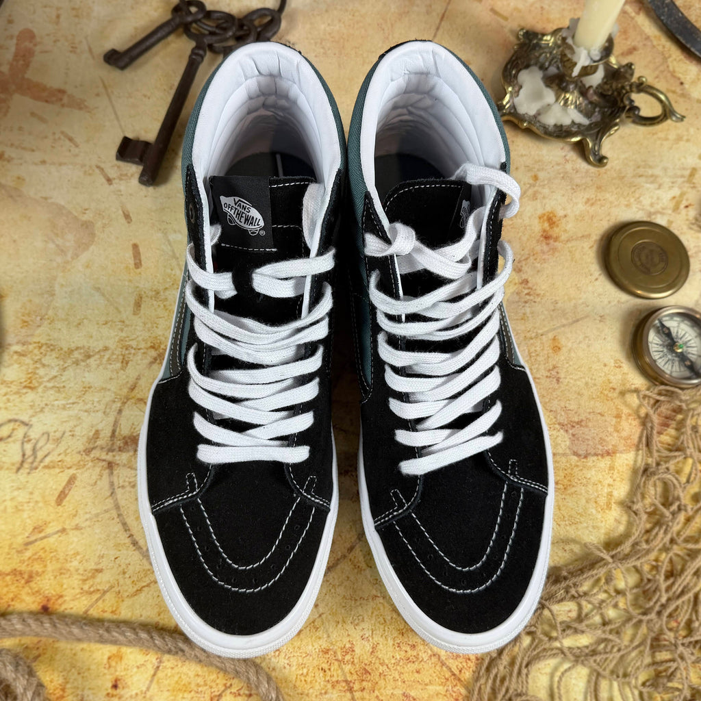 Vans Skate Sk8-Hi Pro Skateboarding - "Safari" Black/Teal - Men's 12