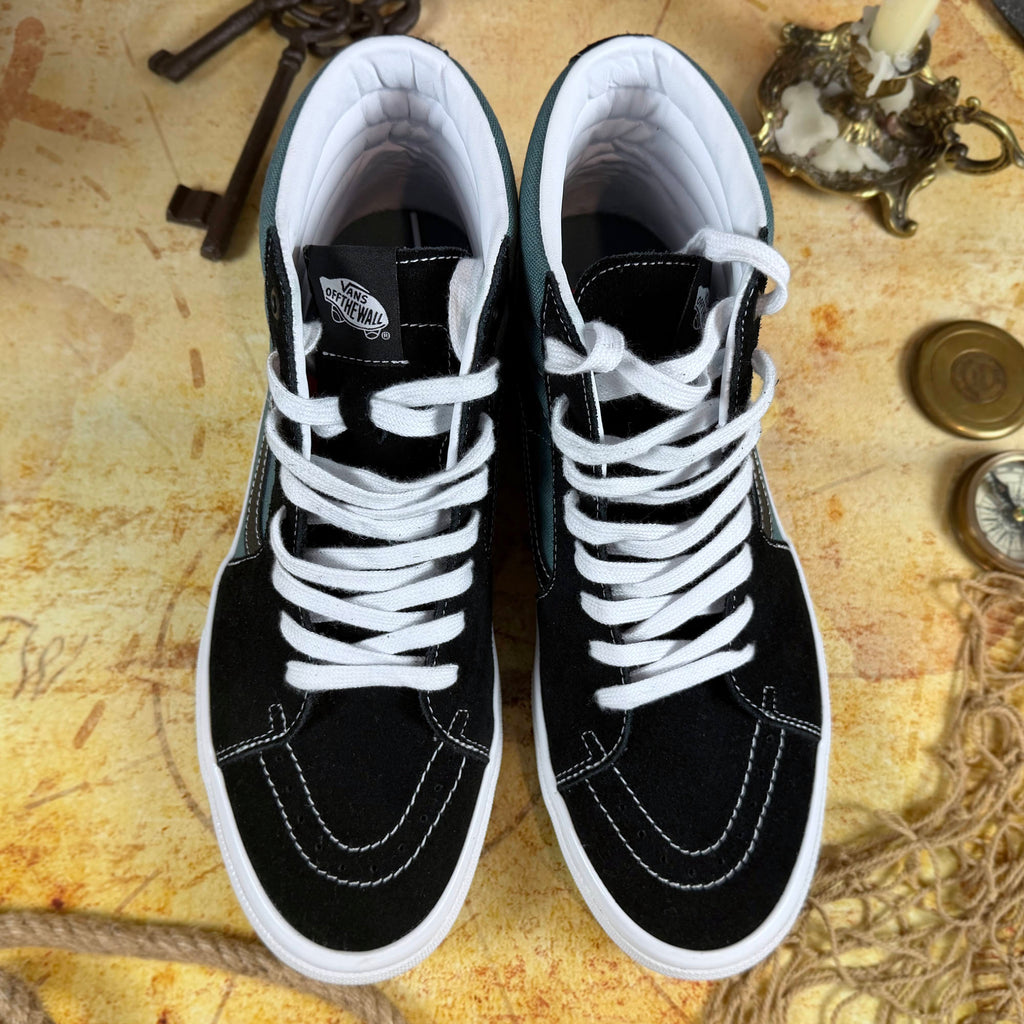 Vans Skate Sk8-Hi Pro Skateboarding - "Safari" Black/Teal - Men's 12