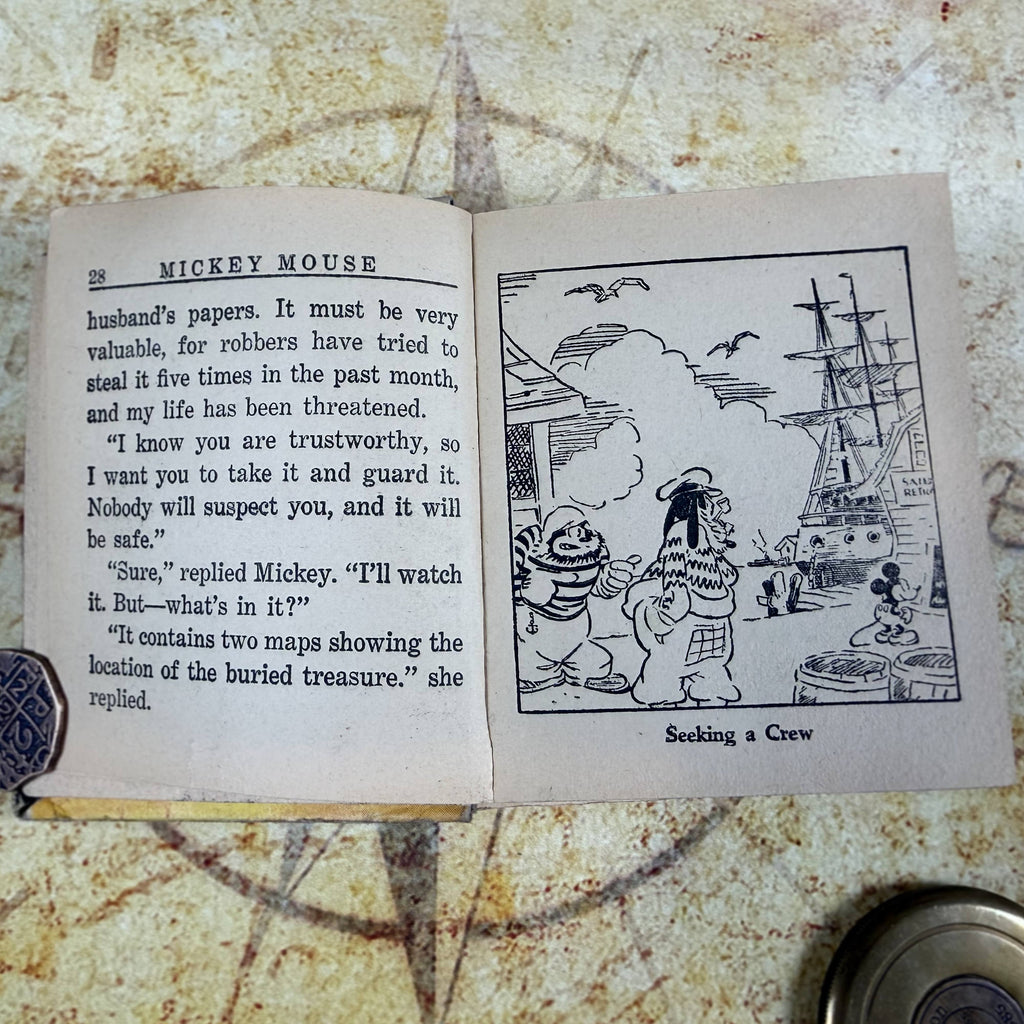 Walt Disney's Mickey Mouse Sails for Treasure Island | Big Little Book #750 | Whitman 1933 Vintage