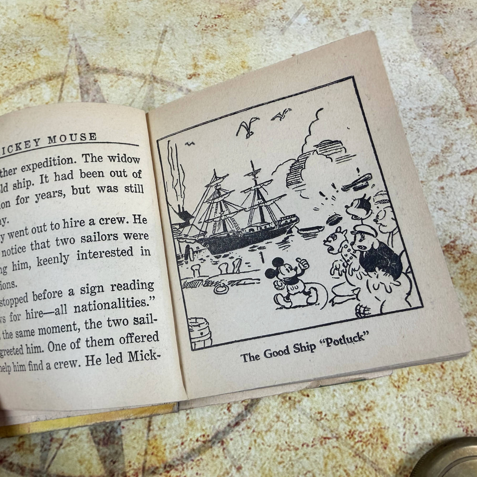 Walt Disney's Mickey Mouse Sails for Treasure Island | Big Little Book #750 | Whitman 1933 Vintage