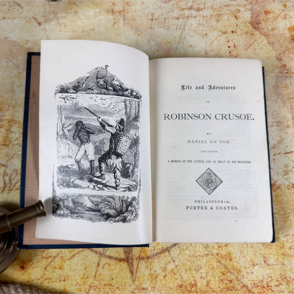 Antique Robinson Crusoe Alta Edition Hardcover Book | Porter & Coates | Victorian c. 1881-1895