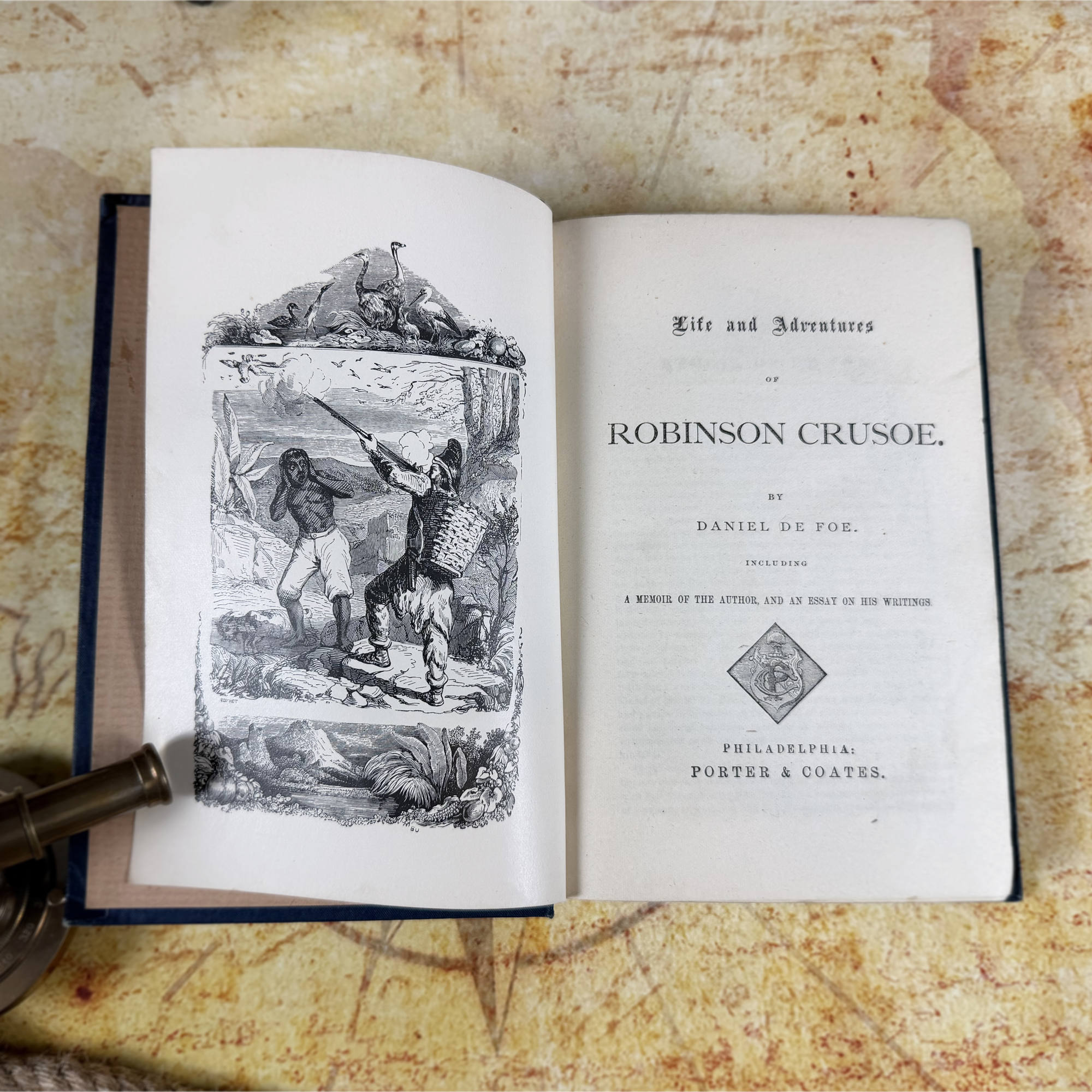 Antique Robinson Crusoe Alta Edition Hardcover Book | Porter & Coates | Victorian c. 1881-1895