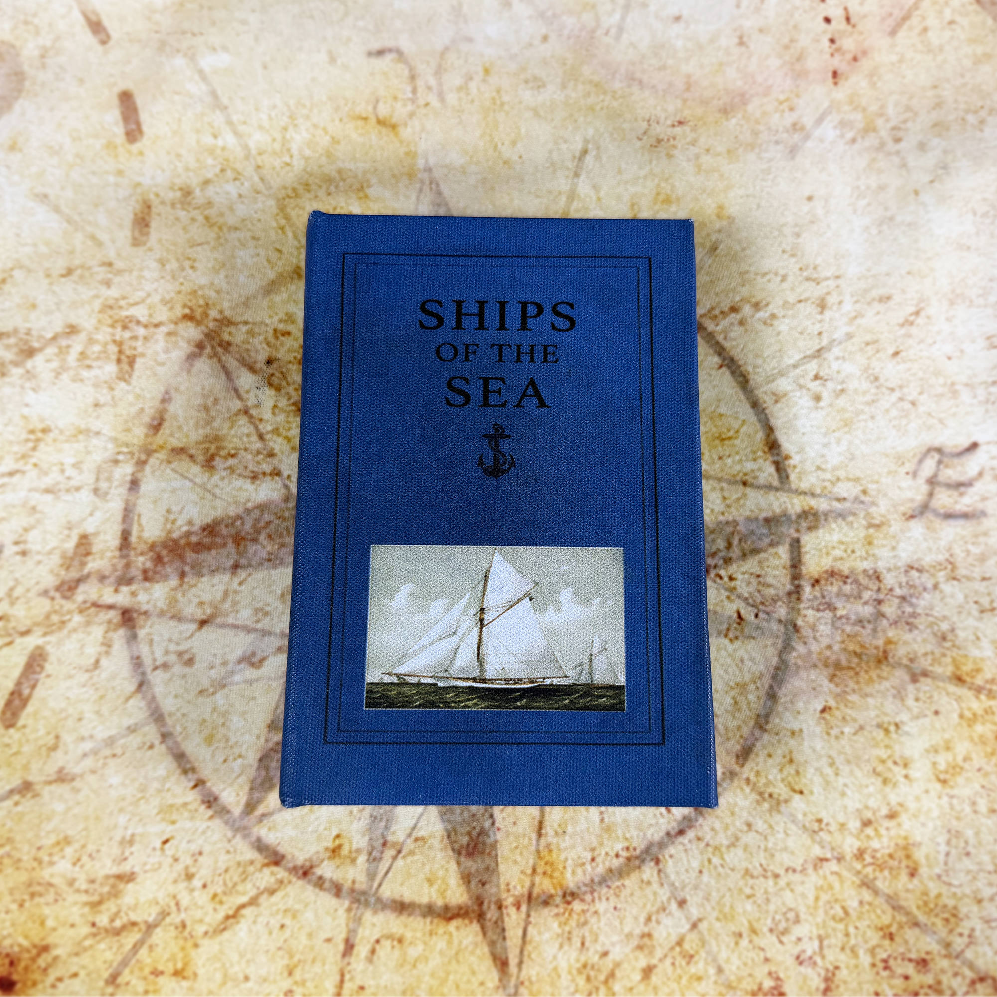 Ships of the Sea Decorative Book Storage Box | Nautical Hidden Storage