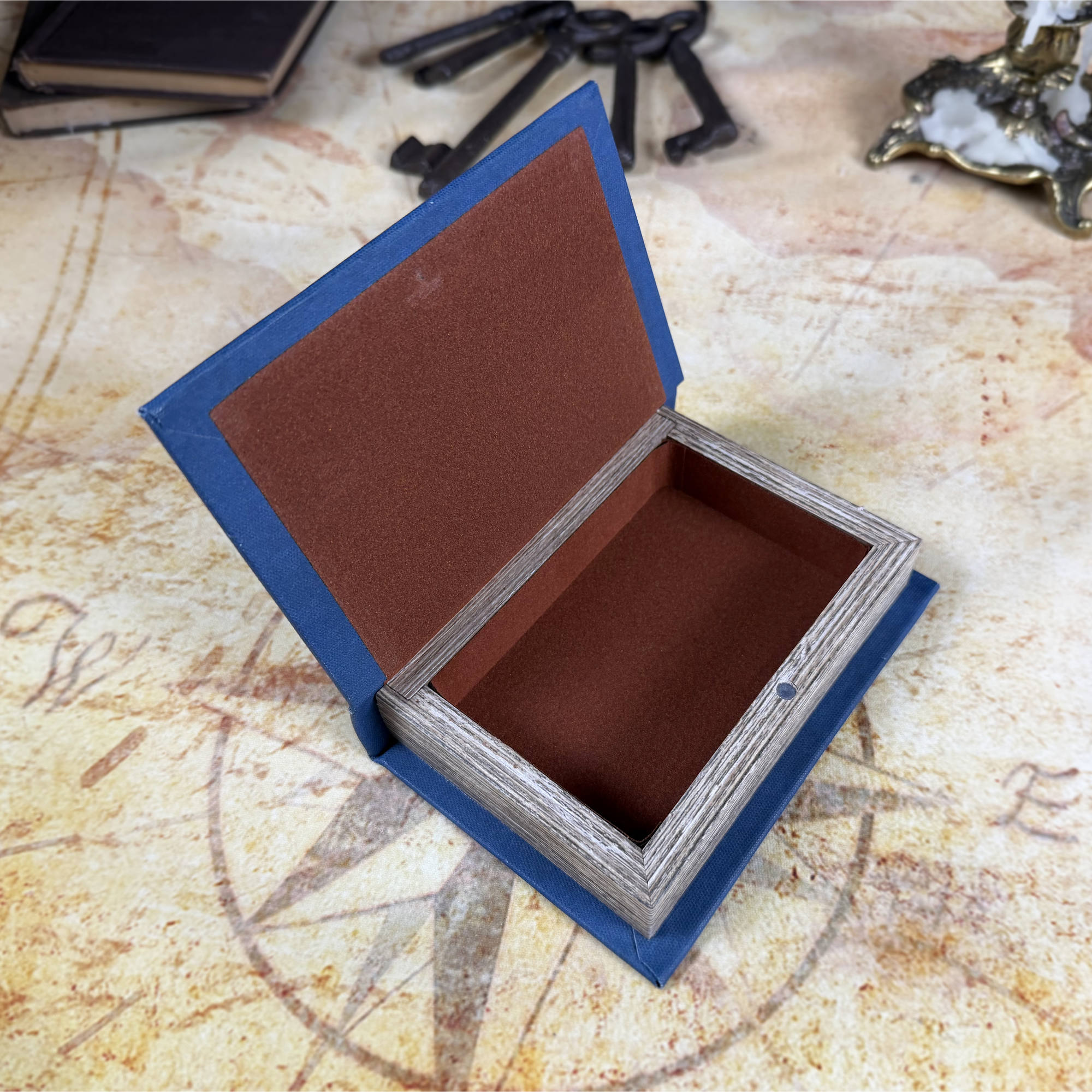 Ships of the Sea Decorative Book Storage Box | Nautical Hidden Storage